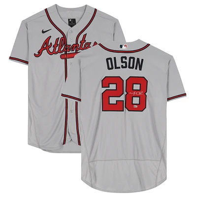 Maillot Nike authentique gris autographié par Matt Olson des Atlanta Braves