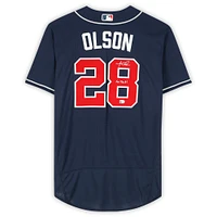 Maillot Nike bleu marine authentique dédicacé par Matt Olson des Braves d'Atlanta avec inscription « For The A ! »