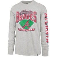 Men's '47  Gray Atlanta Braves Big & Tall Distressed Franklin Long Sleeve T-Shirt