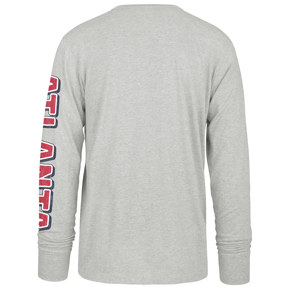 Men's '47  Gray Atlanta Braves Big & Tall Distressed Franklin Long Sleeve T-Shirt
