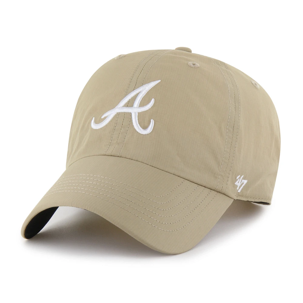 Men's '47  Khaki Atlanta Braves Performance Clean Up Adjustable Hat