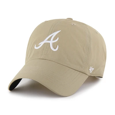 Men's '47  Khaki Atlanta Braves Performance Clean Up Adjustable Hat