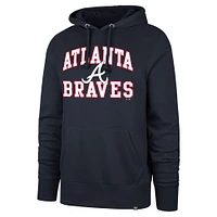 Men's '47  Navy Atlanta Braves Big & Tall Velocity Fleece Pullover Hoodie