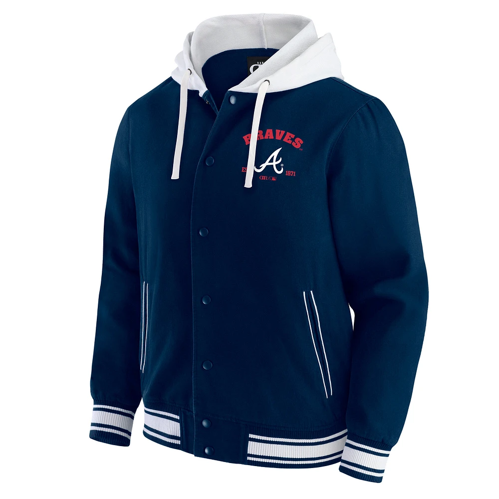 Men's Darius Rucker Collection by Fanatics  Navy Atlanta Braves Full-Snap Hooded Jacket