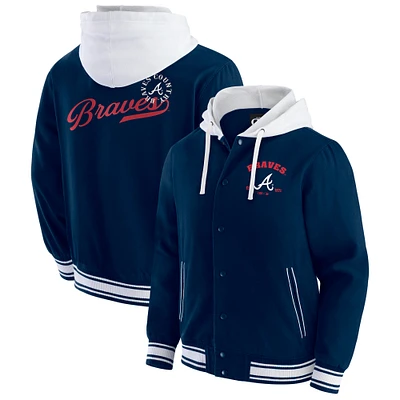 Men's Darius Rucker Collection by Fanatics  Navy Atlanta Braves Full-Snap Hooded Jacket