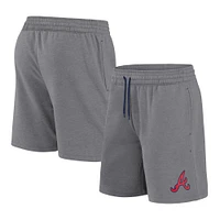 Short Fanatics Heather Grey pour homme avec logo des Braves d'Atlanta