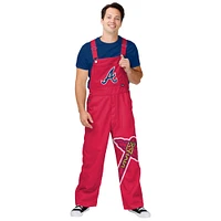 Salopette FOCO rouge pour homme avec grand logo des Braves d'Atlanta