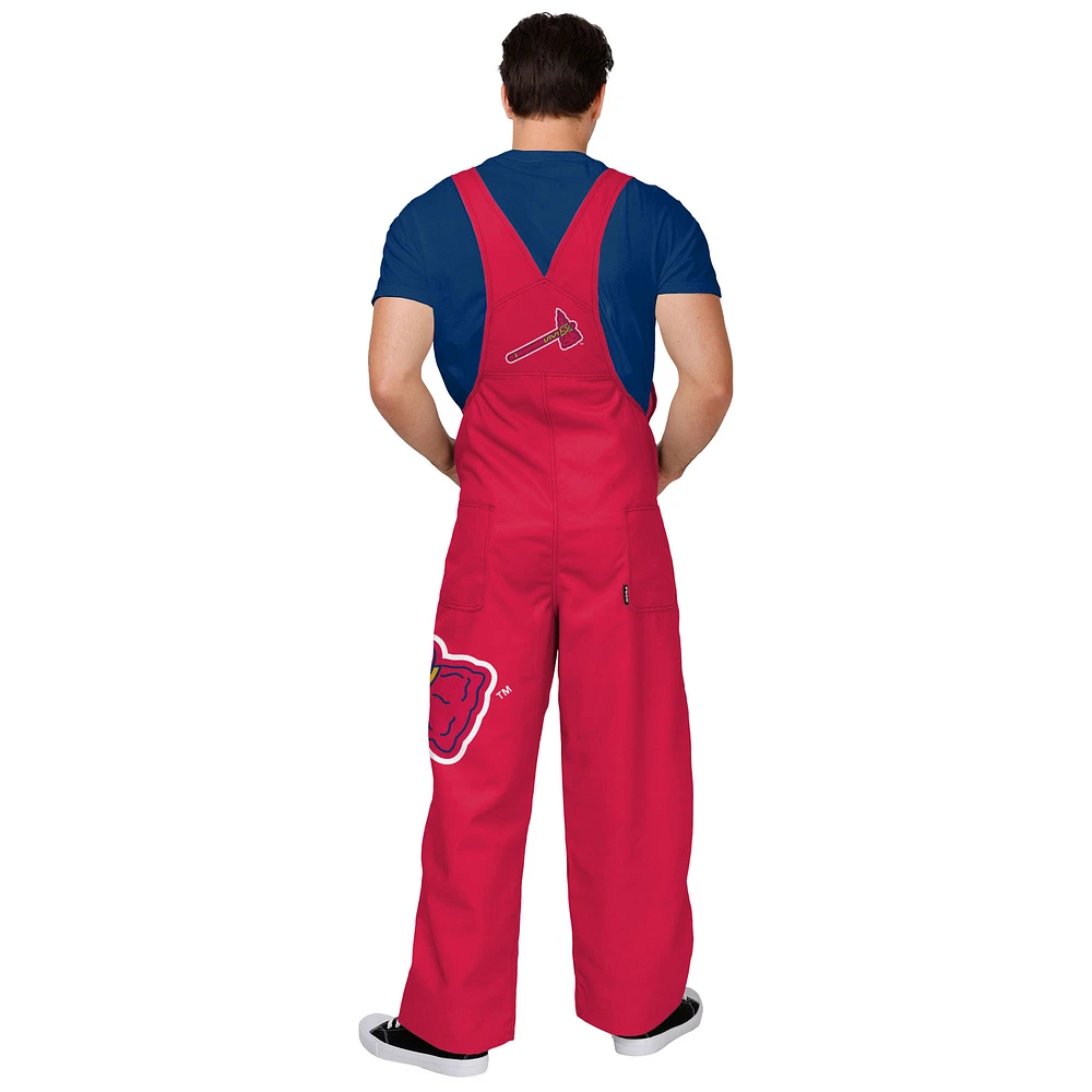 Salopette FOCO rouge pour homme avec grand logo des Braves d'Atlanta