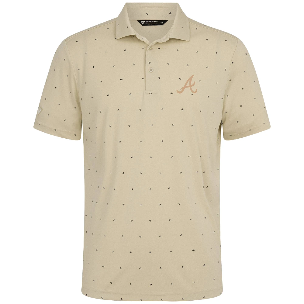 Men's Levelwear  Cream Atlanta Braves Vision Polo