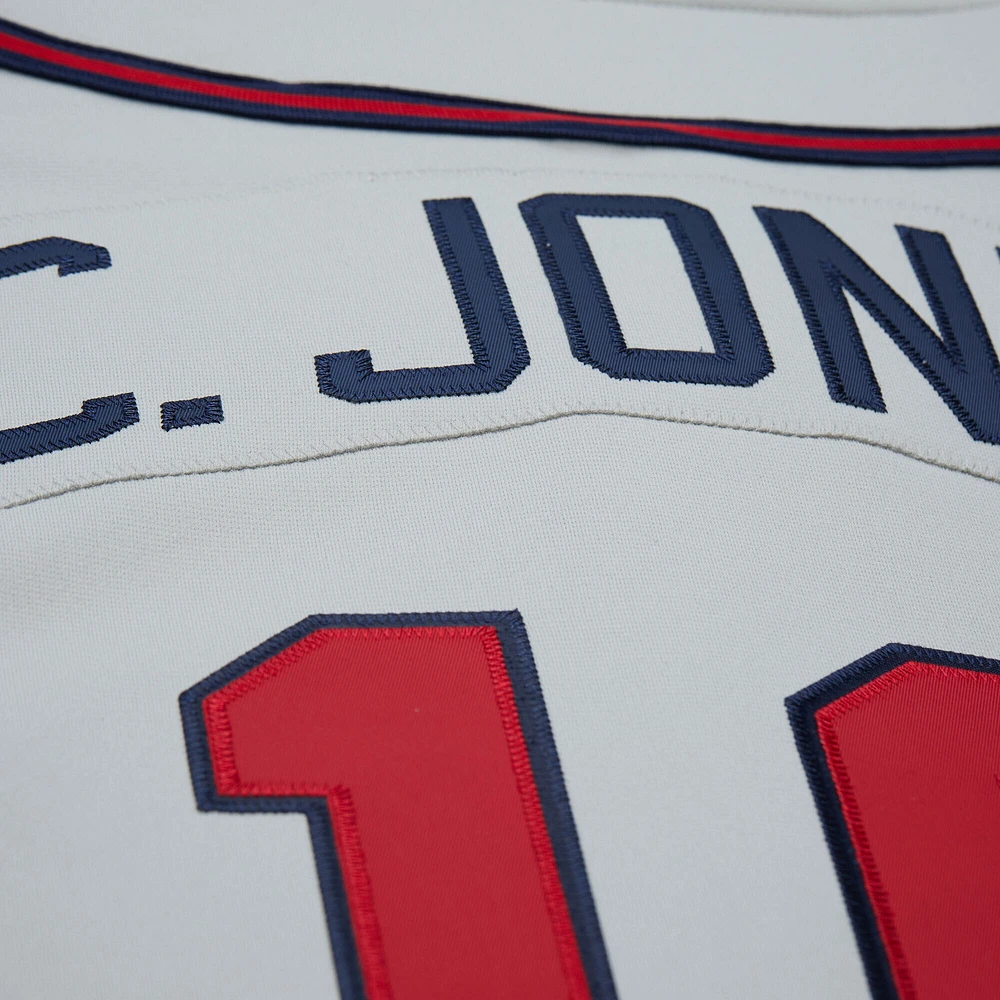 Men's Mitchell & Ness Chipper Jones Gray Atlanta Braves 1995 Throwback Authentic Jersey