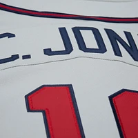 Men's Mitchell & Ness Chipper Jones Gray Atlanta Braves 1995 Throwback Authentic Jersey