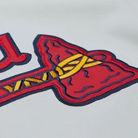 Men's Mitchell & Ness Chipper Jones Gray Atlanta Braves 1995 Throwback Authentic Jersey