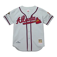 Maillot authentique rétro Mitchell & Ness Fred McGriff gris des Braves d'Atlanta 1995 pour homme