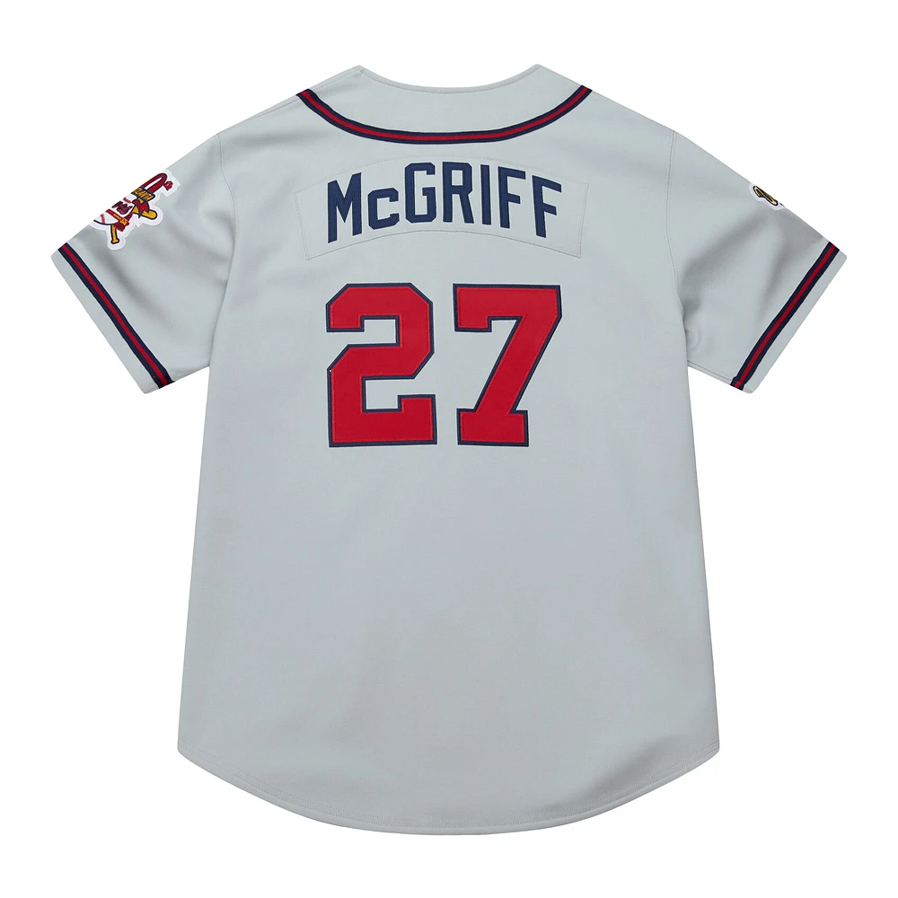Maillot authentique rétro Mitchell & Ness Fred McGriff gris des Braves d'Atlanta 1995 pour homme