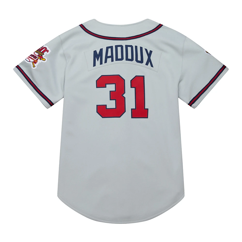 Men's Mitchell & Ness Greg Maddux Gray Atlanta Braves 1995 Throwback Authentic Jersey
