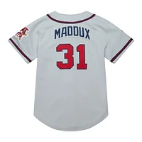 Men's Mitchell & Ness Greg Maddux Gray Atlanta Braves 1995 Throwback Authentic Jersey