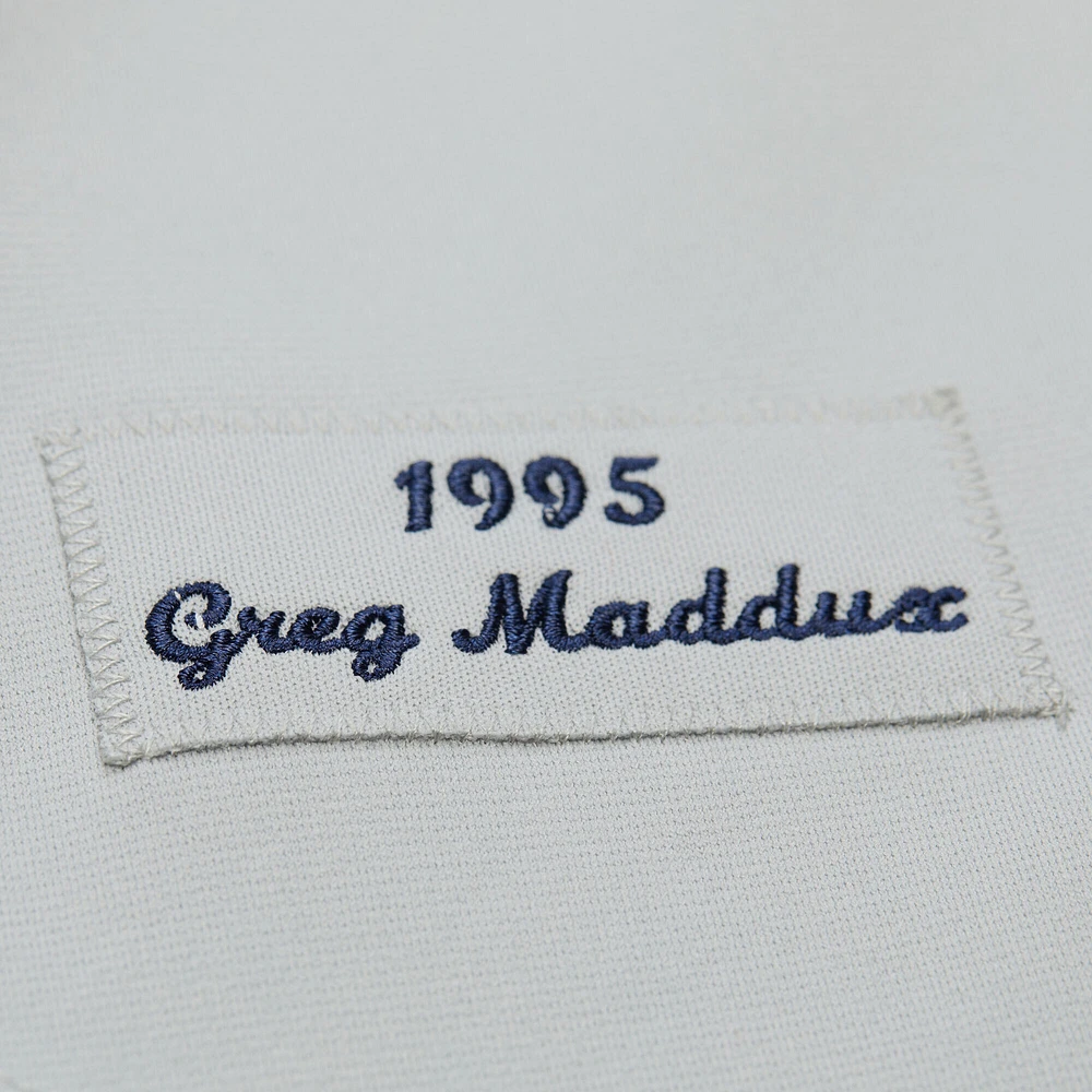 Men's Mitchell & Ness Greg Maddux Gray Atlanta Braves 1995 Throwback Authentic Jersey