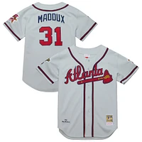 Men's Mitchell & Ness Greg Maddux Gray Atlanta Braves 1995 Throwback Authentic Jersey