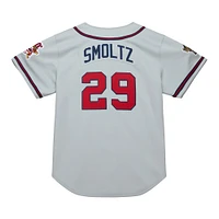 Men's Mitchell & Ness John Smoltz Gray Atlanta Braves 1995 Throwback Authentic Jersey