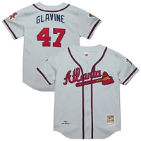 Men's Mitchell & Ness Tom Glavine Gray Atlanta Braves 1995 Throwback Authentic Jersey