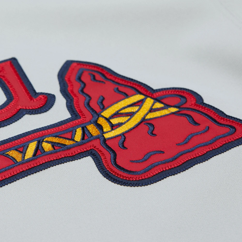 Men's Mitchell & Ness Tom Glavine Gray Atlanta Braves 1995 Throwback Authentic Jersey