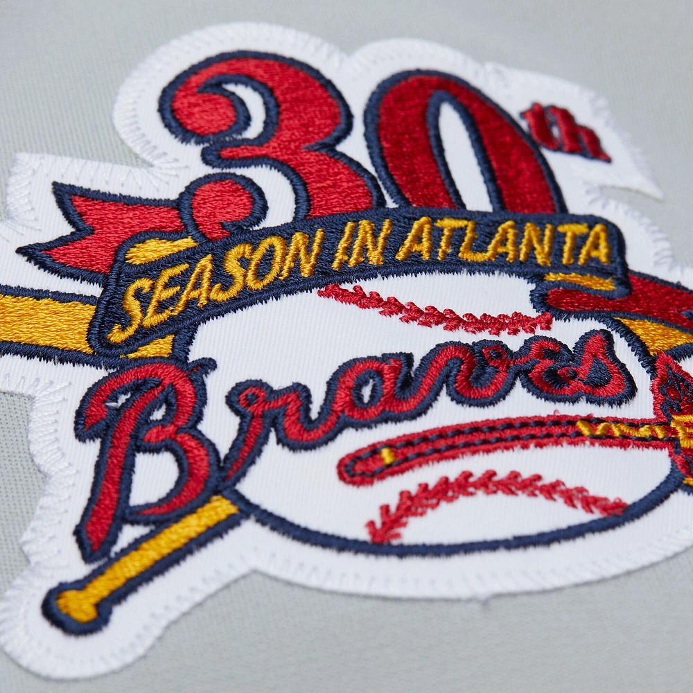 Men's Mitchell & Ness Tom Glavine Gray Atlanta Braves 1995 Throwback Authentic Jersey