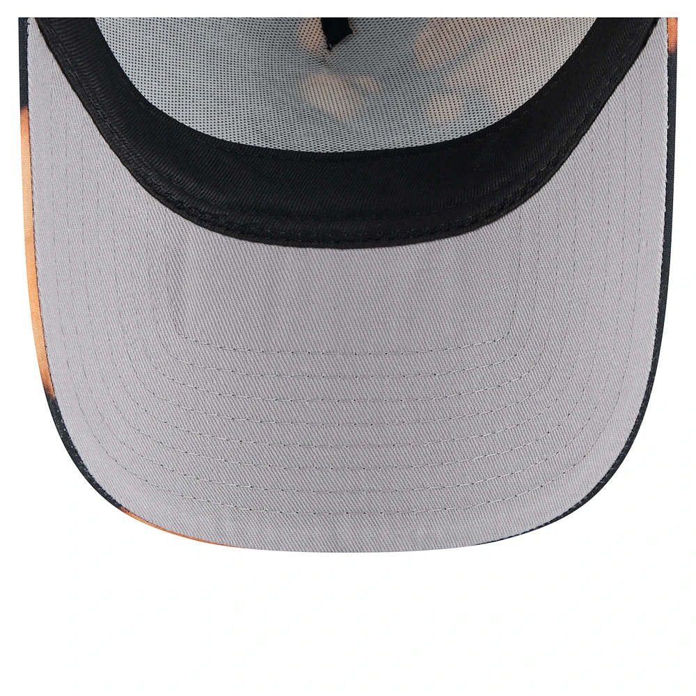 Men's New Era  Black Atlanta Braves Bleached A-Frame 9FORTY Adjustable Hat