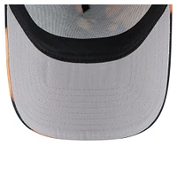 Men's New Era  Black Atlanta Braves Bleached A-Frame 9FORTY Adjustable Hat