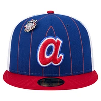Casquette ajustée 59FIFTY à rayures bleues des Braves d'Atlanta de New Era pour homme