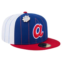 Casquette ajustée 59FIFTY à rayures bleues des Braves d'Atlanta de New Era pour homme