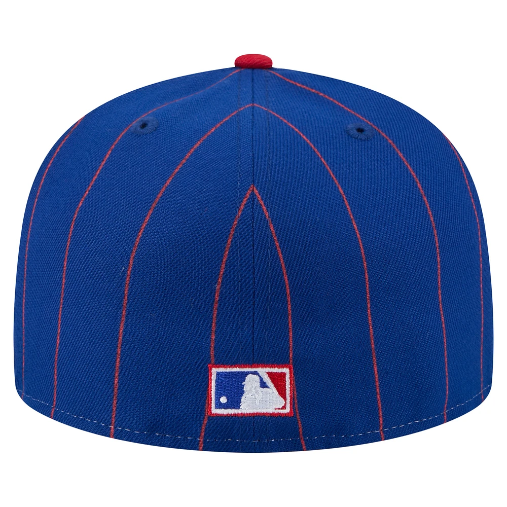 Casquette ajustée 59FIFTY à rayures bleues des Braves d'Atlanta de New Era pour homme