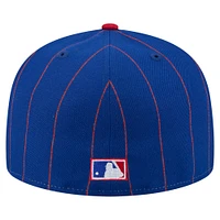 Casquette ajustée 59FIFTY à rayures bleues des Braves d'Atlanta de New Era pour homme