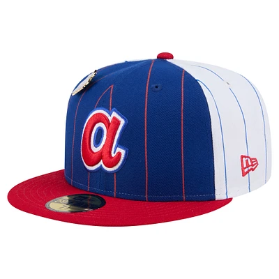 Casquette ajustée 59FIFTY à rayures bleues des Braves d'Atlanta de New Era pour homme