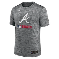 T-shirt Nike anthracite Atlanta Braves Authentic Collection Velocity Performance pour homme