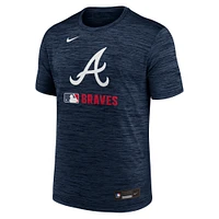 T-shirt Nike bleu marine Atlanta Braves Authentic Collection Velocity Performance pour homme