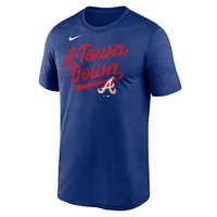 Men's Nike  Royal Atlanta Braves 2025 City Connect Team Phrase Script Legend Performance T-Shirt