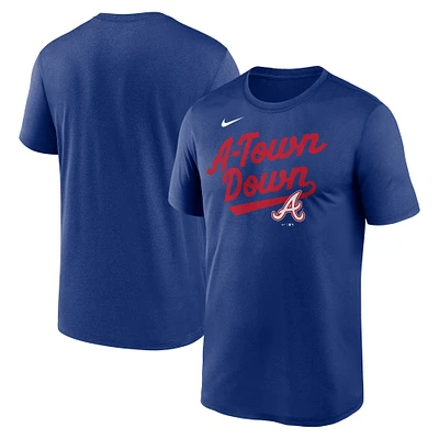 Men's Nike  Royal Atlanta Braves 2025 City Connect Team Phrase Script Legend Performance T-Shirt