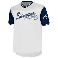 Profil pour homme Ronald Acuña Jr. T-shirt blanc à col en V avec nom et numéro Birdeye des Braves d'Atlanta Big & Tall