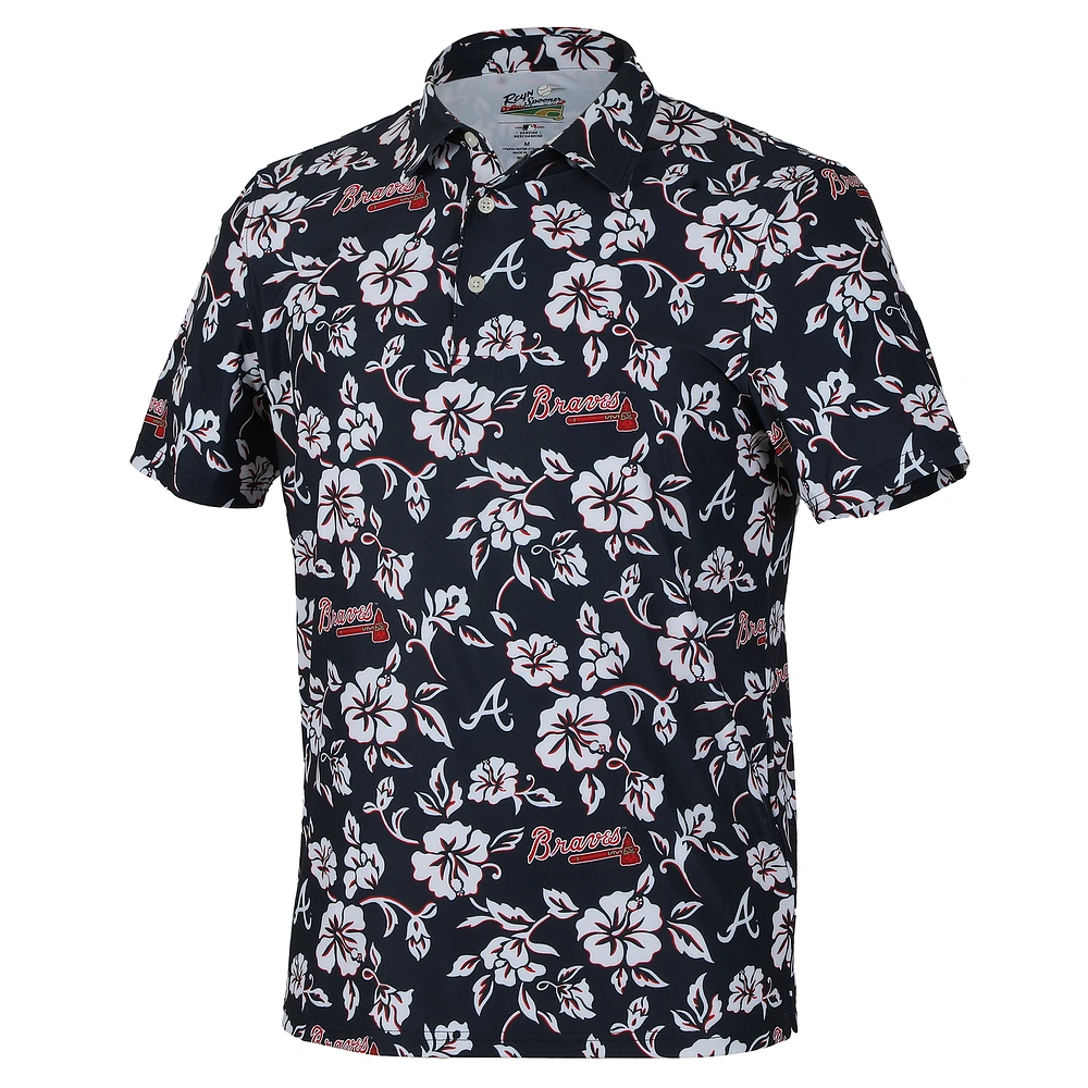 Men's Reyn Spooner  Navy Atlanta Braves Pua Performance Polo