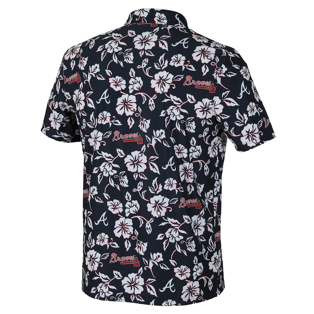 Men's Reyn Spooner  Navy Atlanta Braves Pua Performance Polo