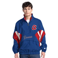Pull demi-zippé Cooperstown Chief pour homme Starter Royal Atlanta Braves