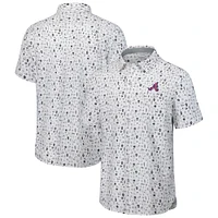 Men's Tommy Bahama  Gray Atlanta Braves Nova Wave Riptide Rally Camp Button-Up Short Sleeve Shirt