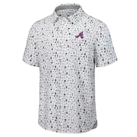 Men's Tommy Bahama  Gray Atlanta Braves Nova Wave Riptide Rally Camp Button-Up Short Sleeve Shirt