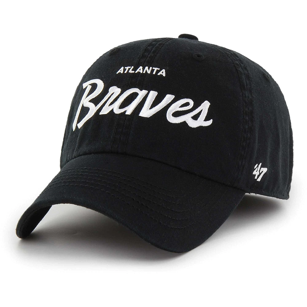 Men's '47 Black Atlanta Braves Crosstown Classic Franchise Fitted Hat