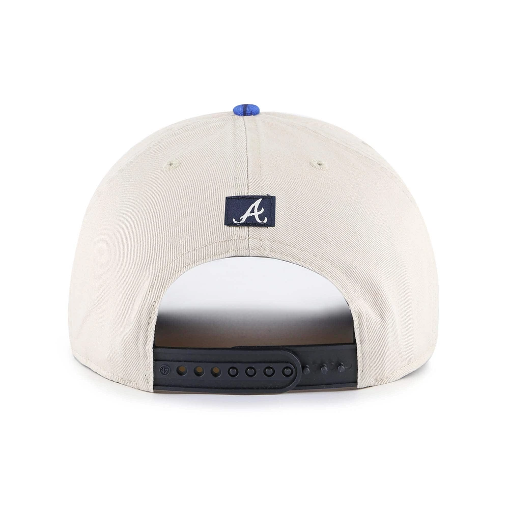 Men's '47 Cream/Navy Atlanta Braves Fiji Rope Hitch Adjustable Hat