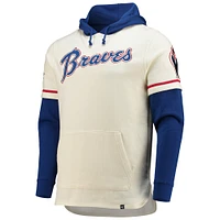 Chandail à capuchon coupe-court Trifecta des Atlanta Braves '47 crème pour homme