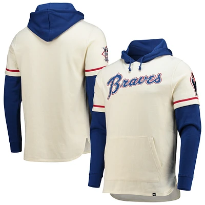 Chandail à capuchon coupe-court Trifecta des Atlanta Braves '47 crème pour homme