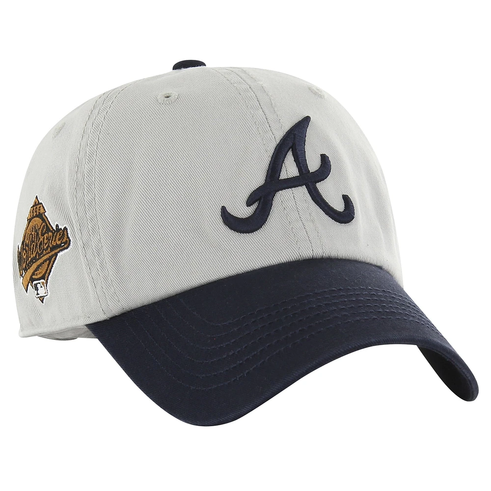 Casquette ajustée '47 gris/marine Atlanta Braves Sure Shot Classic Franchise pour hommes