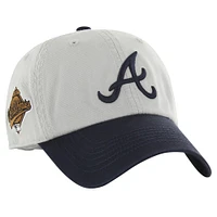 Men's '47 Gray/Navy Atlanta Braves Sure Shot Classic Franchise Fitted Hat