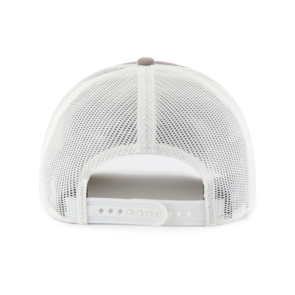 Men's '47 Gray/White Atlanta Braves Tide Sweep Rope Trucker Adjustable Hat